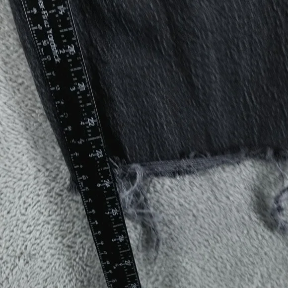 Madewell Jeans Womens 28 Black Perfect Vintage Wide Leg High Rise Raw‎ Hem - Picture 7 of 9